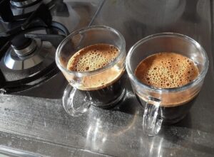 coffee, caffeine, cup of coffee, steel, cafe, kitchener, kitchen, café, glass, food, hot, drinks, foam, cup, expressed with foam, coffee cup, breakfast