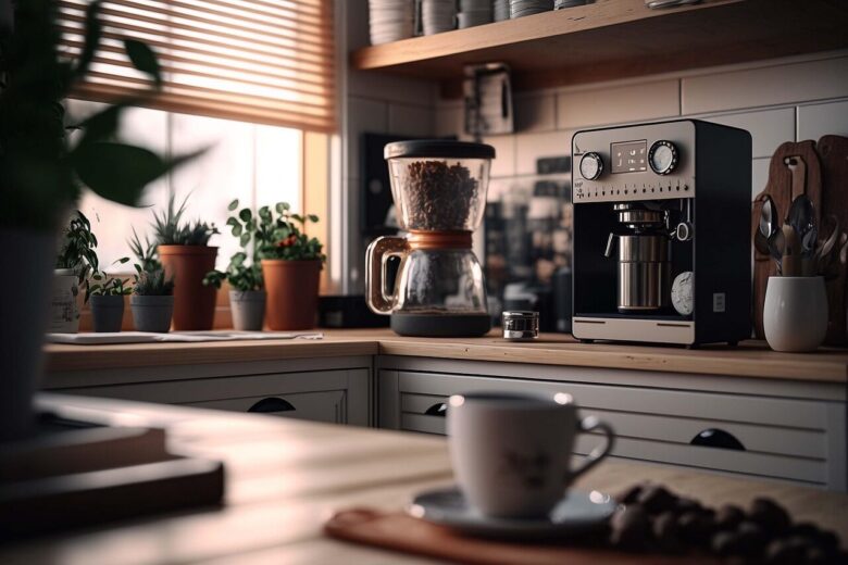 ai-generated, kitchen, coffee, modern kitchen, modern, break, coffee break